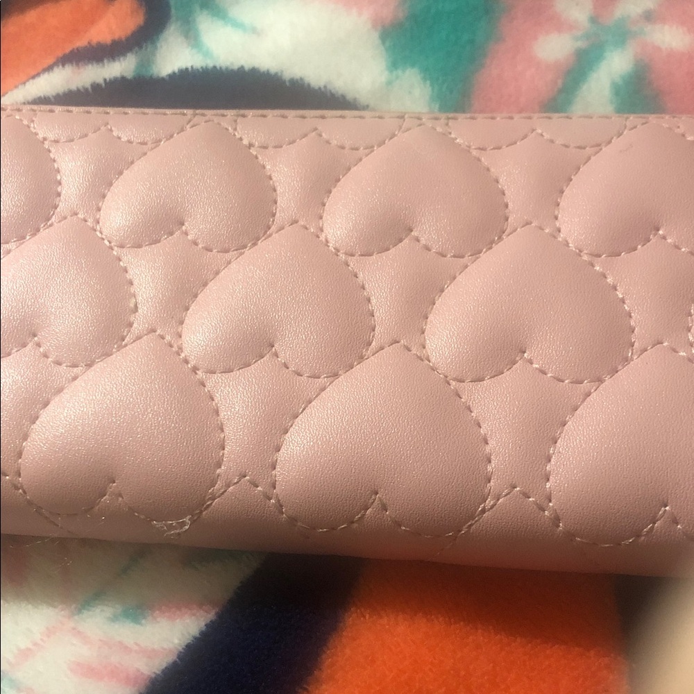 Pink Quilted Heart Wallet - Women Bags Wallets